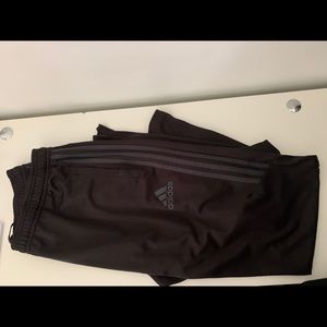 Adidas black track pants with zipper at ankle XL